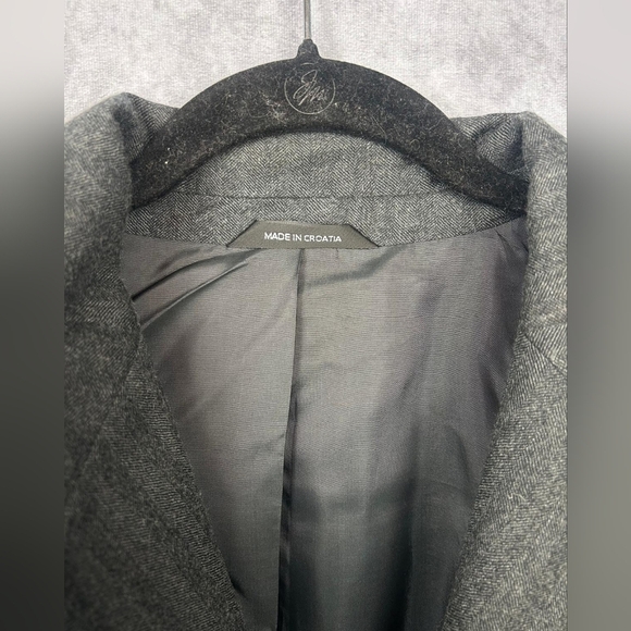 Hugo Boss Mens Blazer Gray 3 Button Lined Suit Jacket Sport Coat 46R Military - Picture 3 of 9